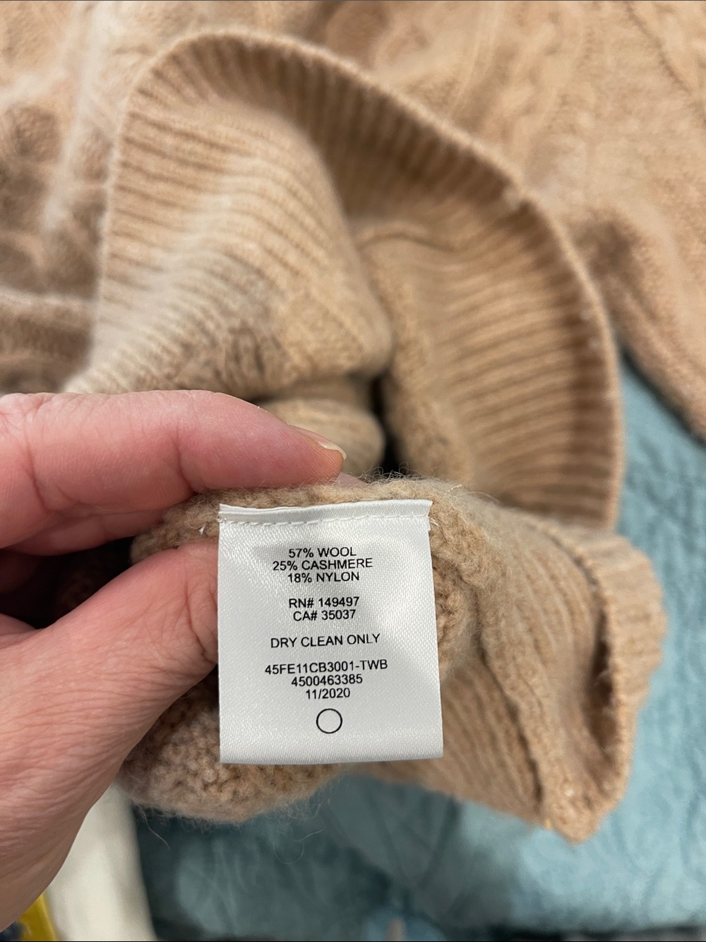 Favorite Daughter Cable Knit Crewneck Sweater - Camel - Picture 4 of 4